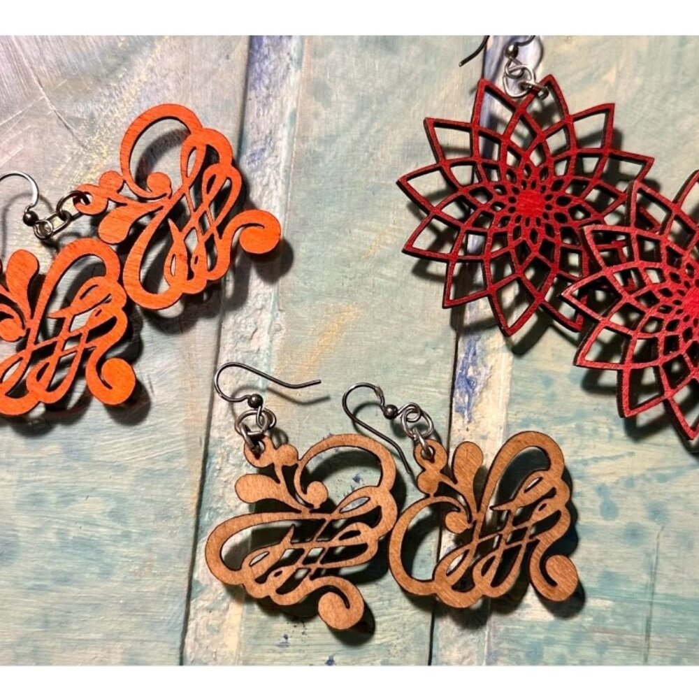 Wooden Bohemian Earrings (set of 3)